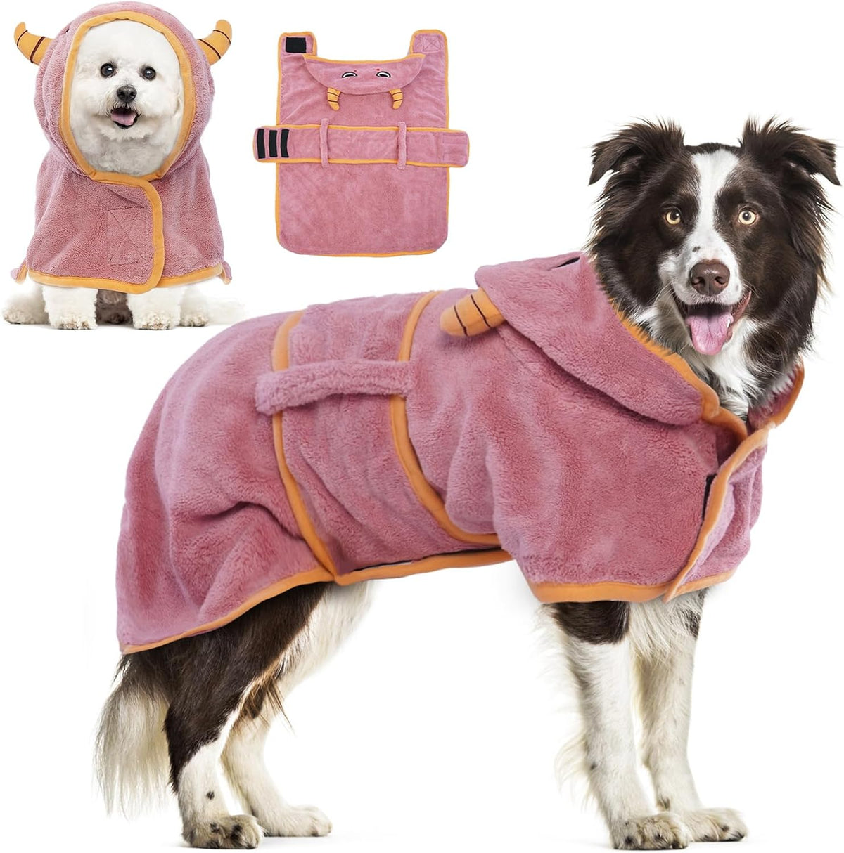 Super Absorbent Dog Drying Coat with Hood - Fast Drying Bathrobe