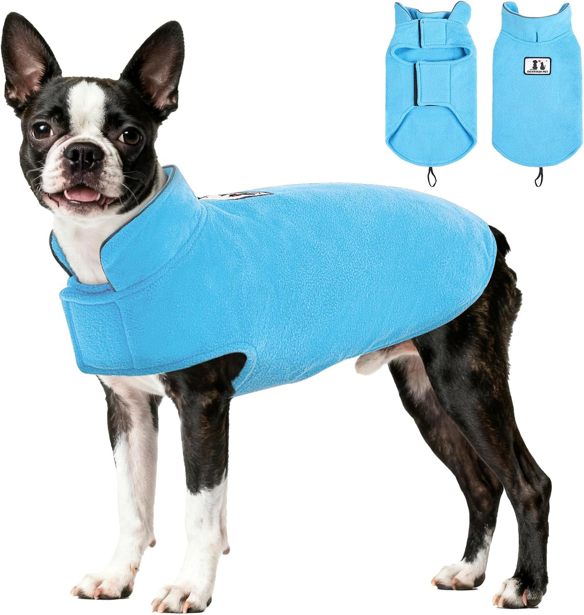 Reversible Windproof Dog Winter Coat - Polar Fleece Reflective Vest