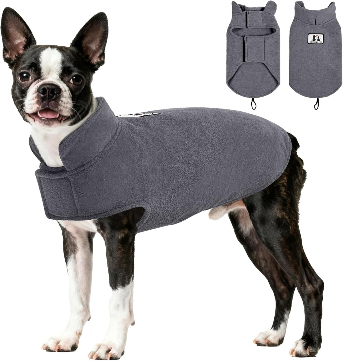 Reversible Windproof Dog Winter Coat - Polar Fleece Reflective Vest